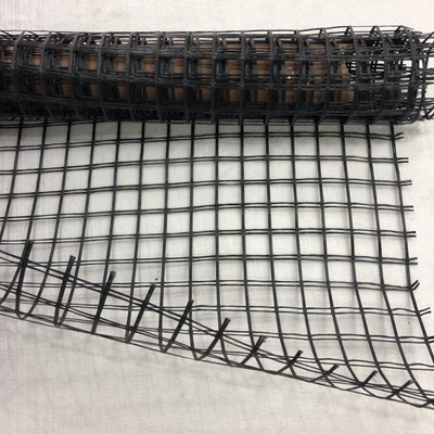 Geogrid Fiberglass Mesh Hitam untuk Stabilisasi Tanah Perkerasan