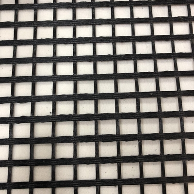 Geogrid Fiberglass Mesh Hitam untuk Stabilisasi Tanah Perkerasan