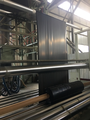 Kandungan Karbon Hitam 2,0-3,0% Kekuatan robek ≥25KN/m Perpanjangan pada pecah ≥700% HDPE Geomembrane Liner untuk industri pertambangan